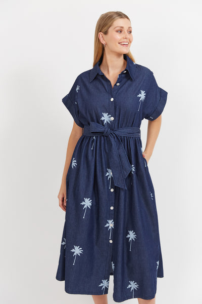 Montego Denim Shirt Dress - Indigo