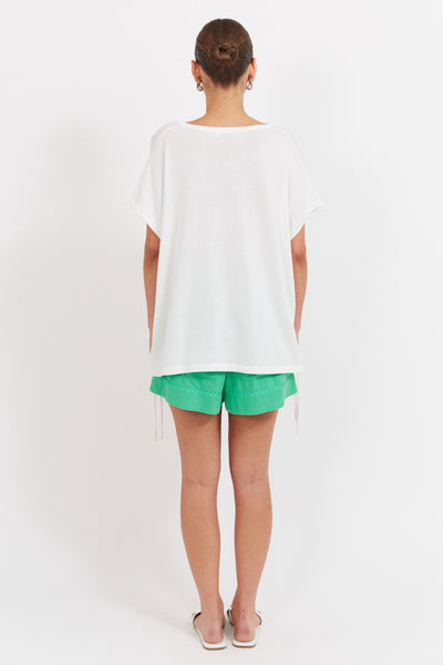 Haiti Tie Knit Top - White