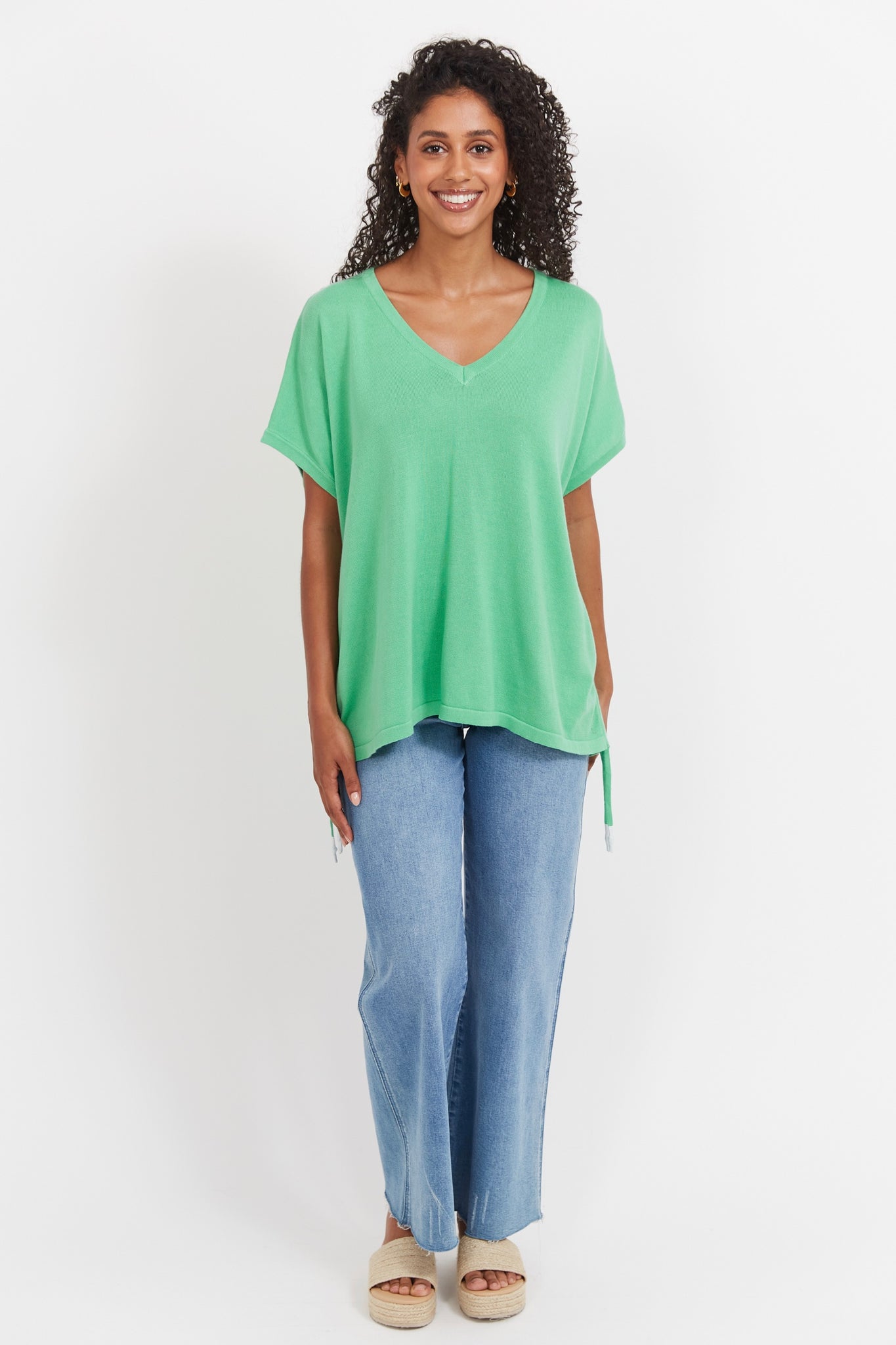 Haiti Tie Knit Top - Green