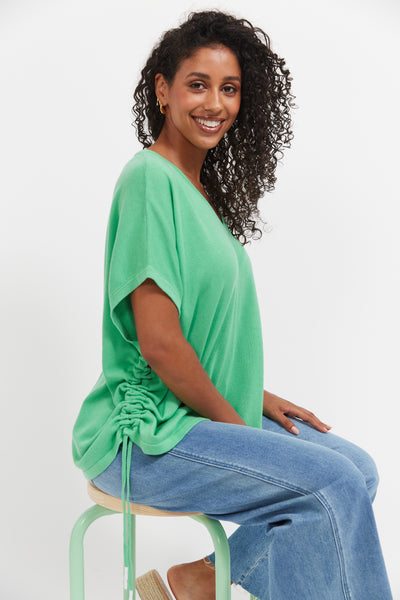 Haiti Tie Knit Top - Green