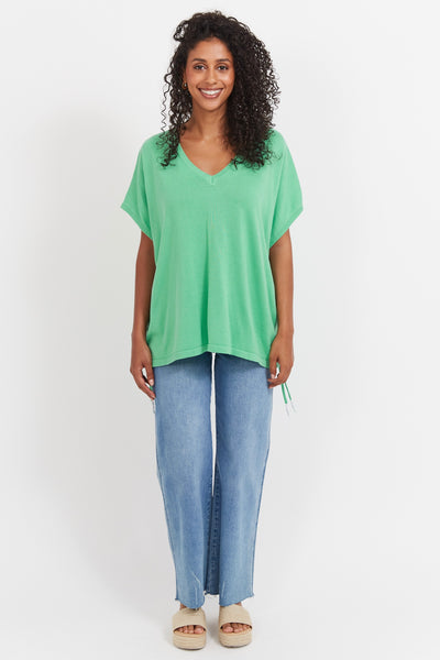 Haiti Tie Knit Top - Green