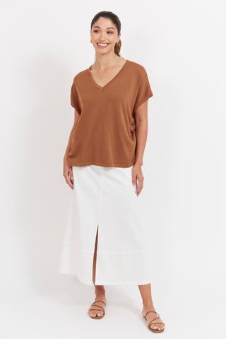 Haiti Tie Knit Top - Tan