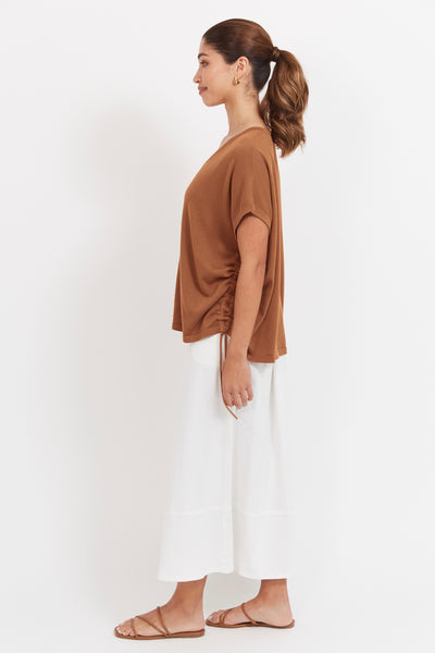 Haiti Tie Knit Top - Tan