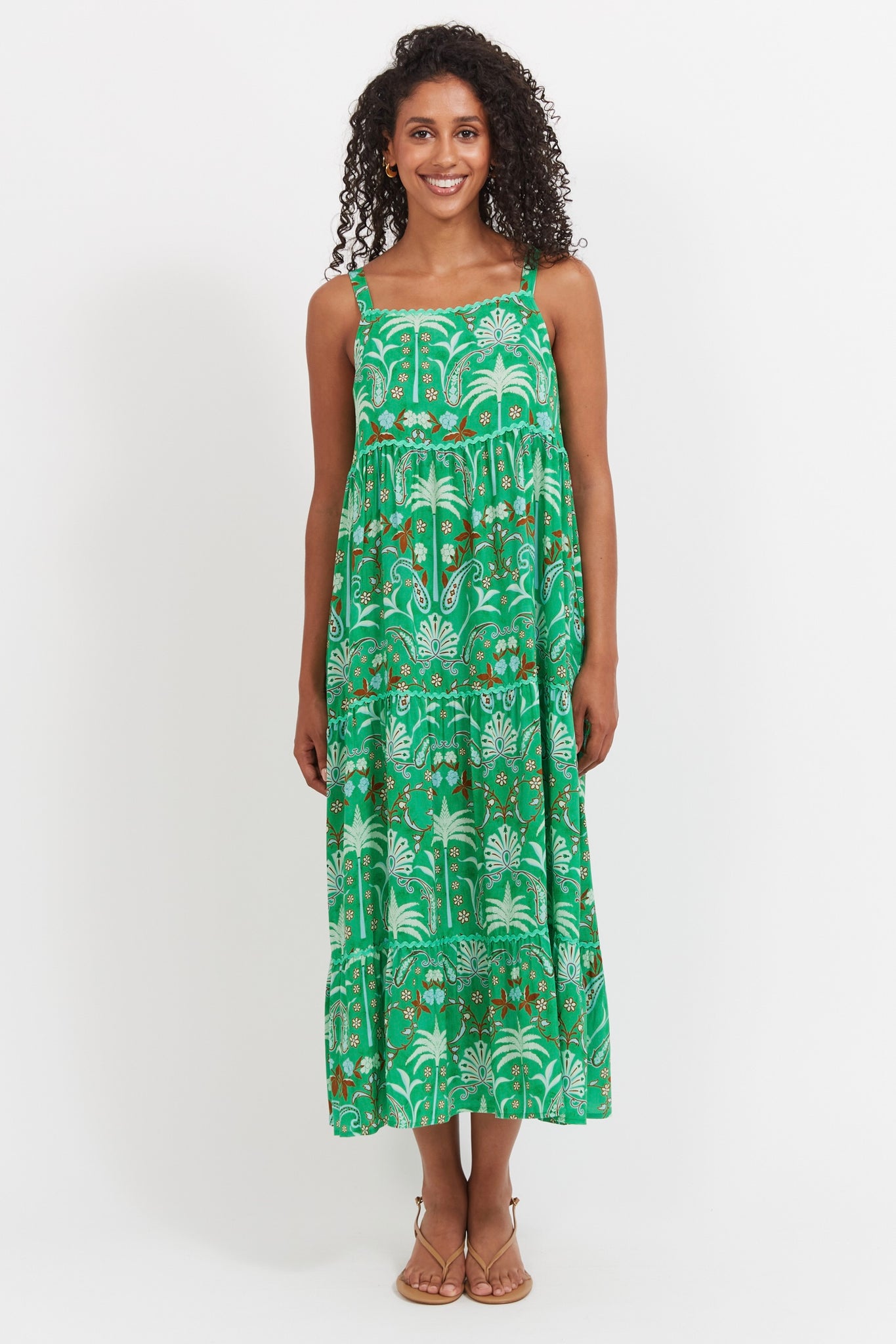 Haiti Tank Maxi Dress - Palms