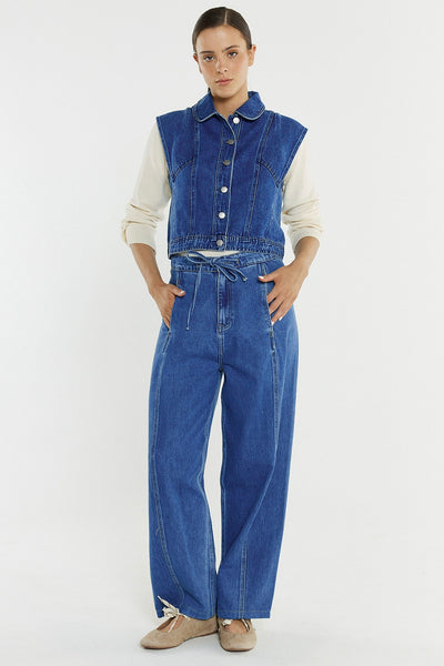 Aveline Barrel Leg Jean - Classic Blue