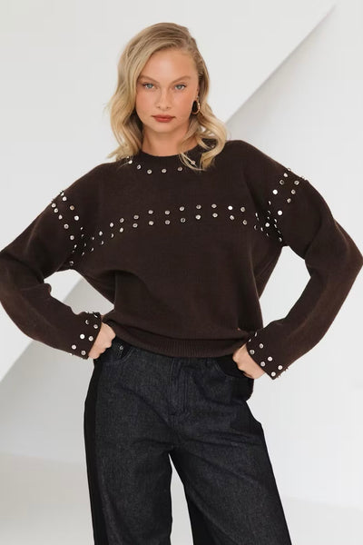 Rebecca Knit Jumper - Chocolate