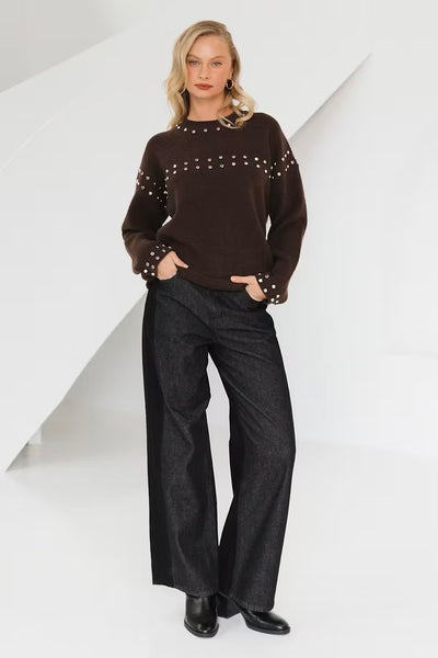 Rebecca Knit Jumper - Chocolate