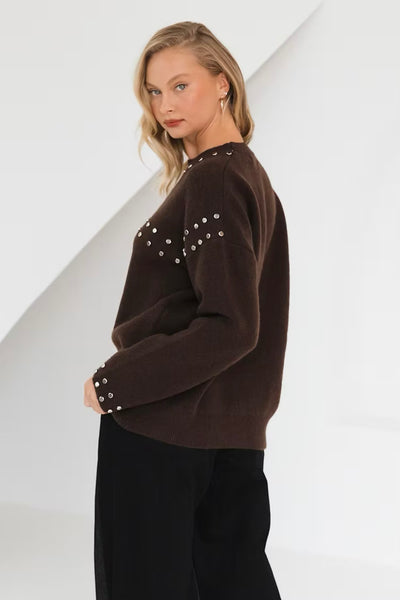 Rebecca Knit Jumper - Chocolate
