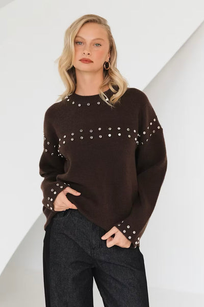 Rebecca Knit Jumper - Chocolate