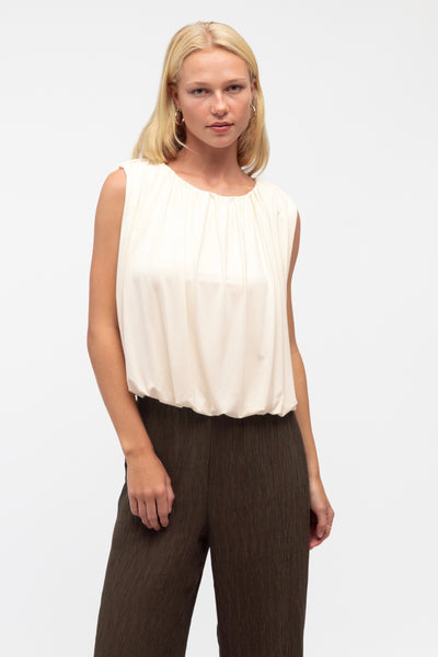 Lucy Bubble Hem Top - Ivory