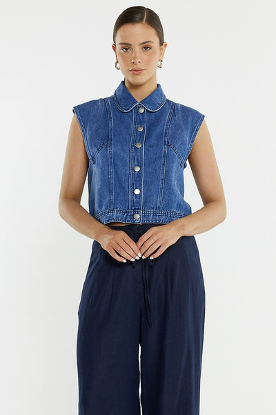 Christian Denim Vest - Classic Blue