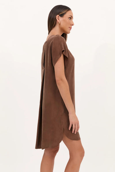 Joy Cupro Dress - Chocolate