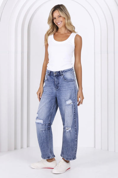 Theo Barrel Jeans - Blue