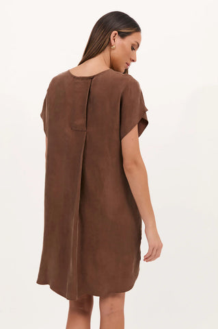 Joy Cupro Dress - Chocolate