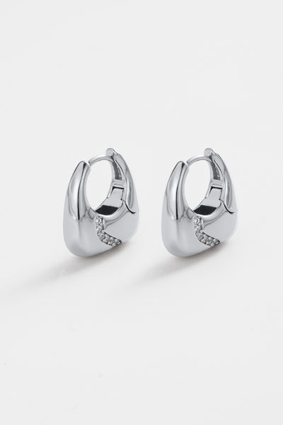 ~ Zafino Demi Hoop - Silver