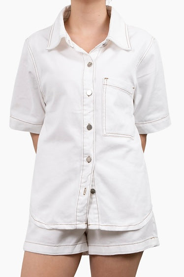 Abby Pull On Short - White