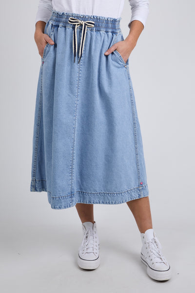 Greta Denim Skirt - Light Blue Wash