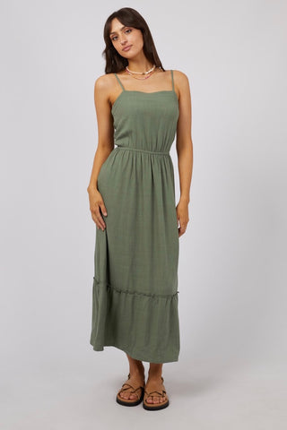 Luxe Linen Maxi Dress - Khaki