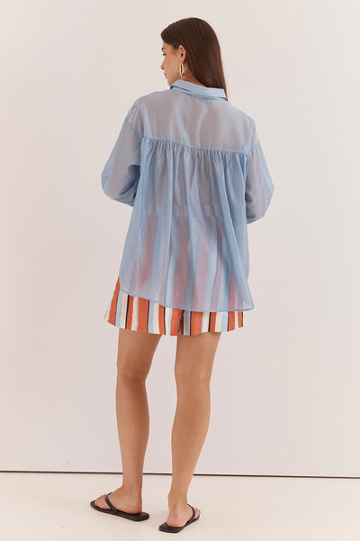 Val Oversized Shirt - Pale Blue