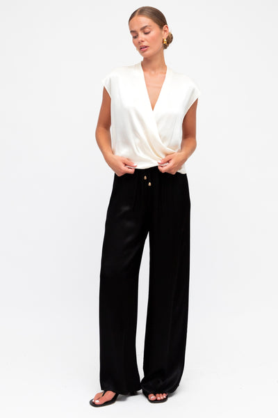 Adele Cross Front Top - Cream