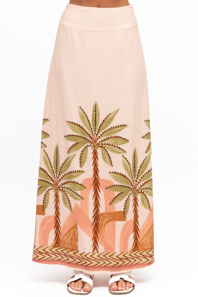 Amalia Maxi Skirt - Palm Print