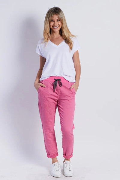 Riley Denim Jogger - Pink