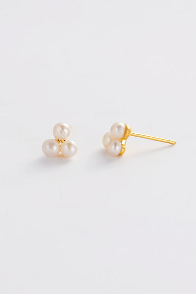 ~ Zafino Luna Pearl Stud - Gold