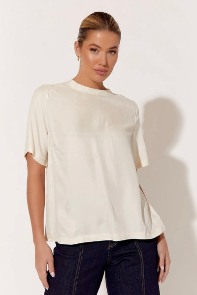 Arden Cupro Top - Cream