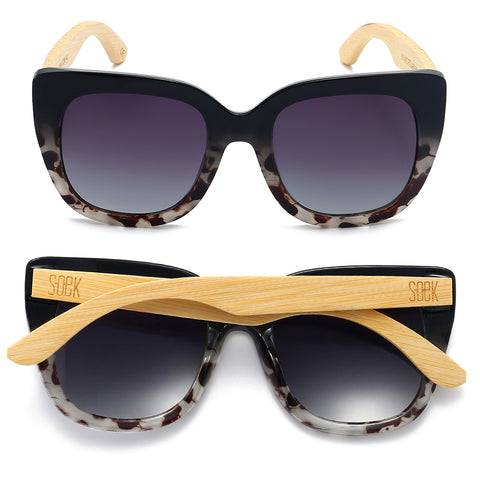 ~ SOEK Sunglasses Riviera - Black/Ivory Tortoise