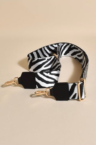 ~ Jazmin Webbing Bag Strap - Zebra