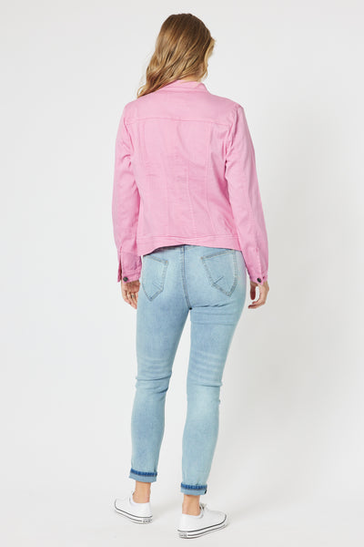 Maggie Denim Jacket - Flamingo