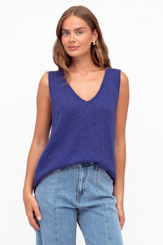 Abigail Knit Tank - Royal Blue