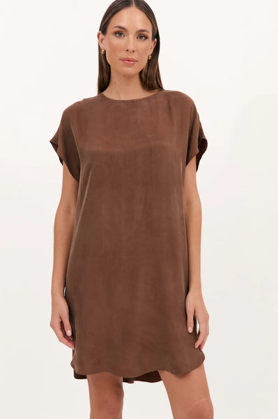 Joy Cupro Dress - Chocolate