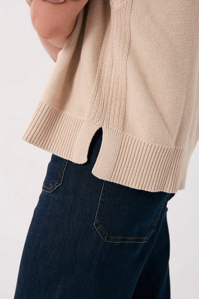 Samara Cotton Knit Top - Stone