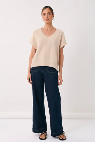 Samara Cotton Knit Top - Stone