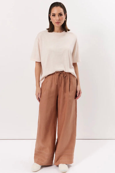 Josie Linen Pant - Tan