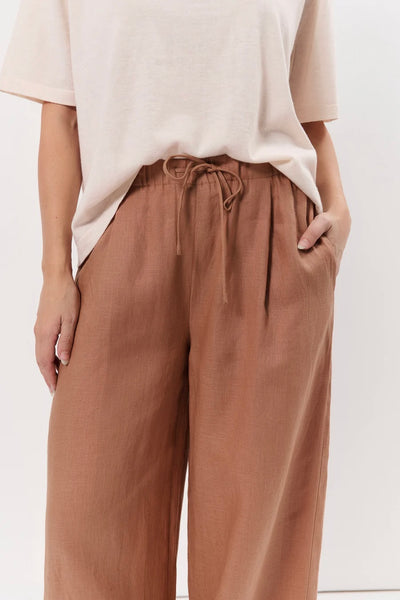 Josie Linen Pant - Tan