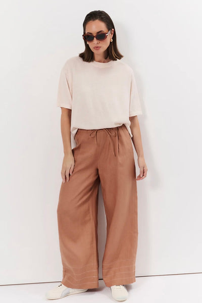 Josie Linen Pant - Tan