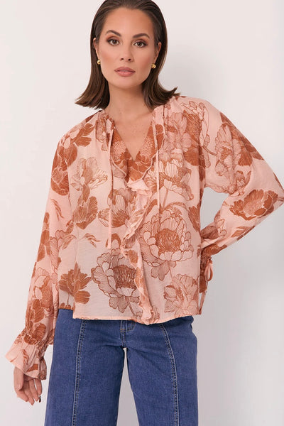 Freya Floral Long Sleeve Top - Floral