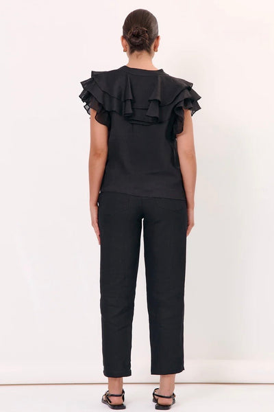 Micky Frill Top - Black