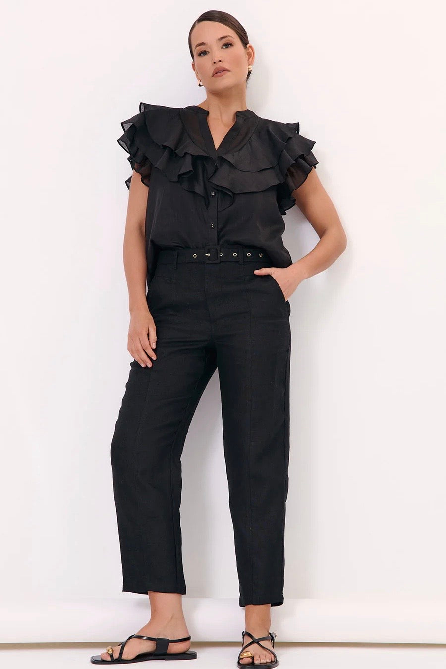 Micky Frill Top - Black