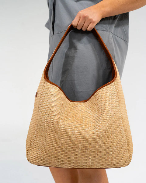 ~ ELMS+KING Arcadia Tote - Tan Pebble/Natural Weave