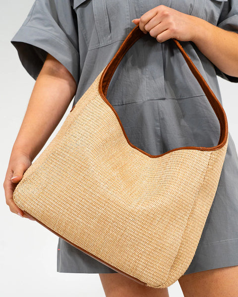 ~ ELMS+KING Arcadia Tote - Tan Pebble/Natural Weave