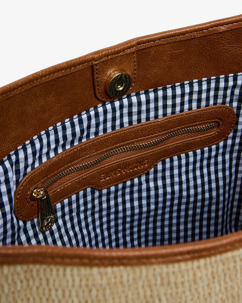 ~ ELMS+KING Arcadia Tote - Tan Pebble/Natural Weave