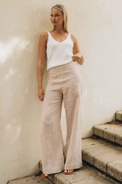 Aaliya Boucle Knit Tank - White