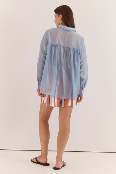 Val Oversized Shirt - Pale Blue