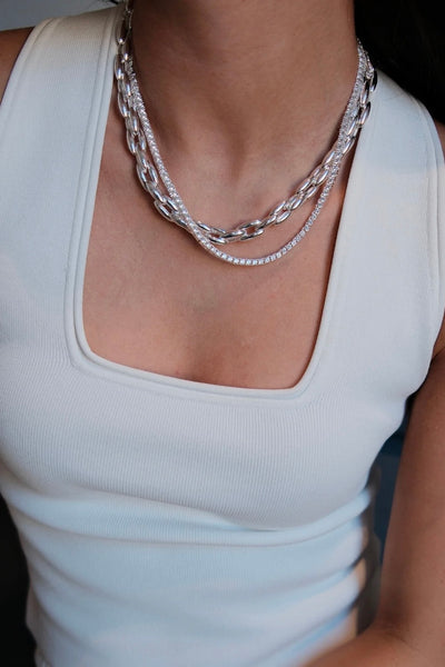 ~ Zafino Dani Tennis Necklace - Silver