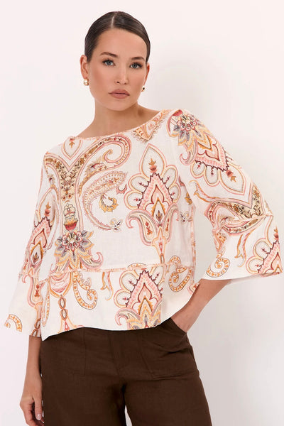 Phoenix Linen Top - Print