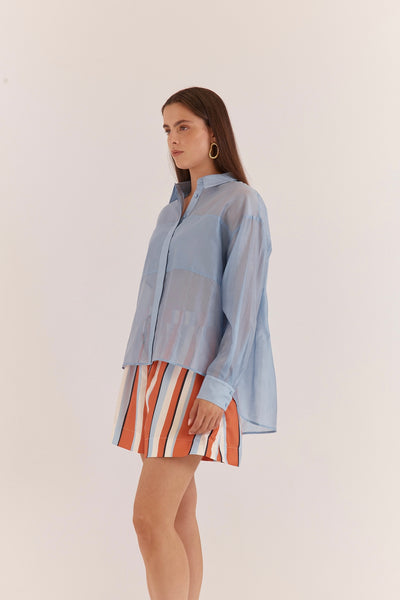 Val Oversized Shirt - Pale Blue