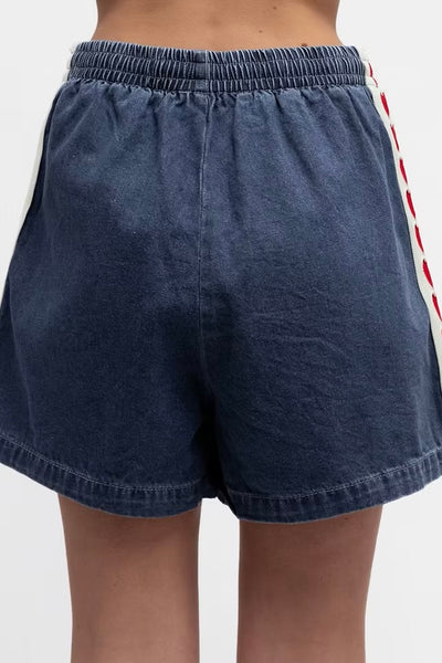 Candice Denim Short - Denim Red Heart